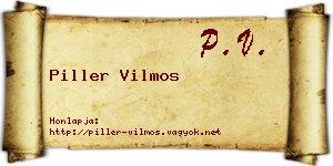 Piller Vilmos névjegykártya